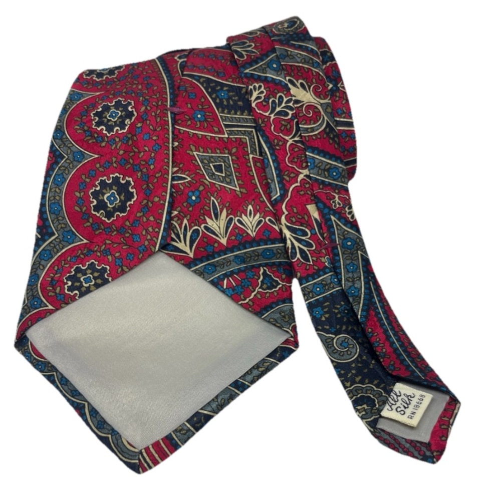 Beau Brummel Paris 100% Silk Men’s Printed Paisley Necktie - Picture 5 of 7
